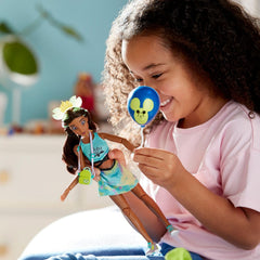 Disney Store Tiana ily 4EVER doll in green zip hoodie for stylish storytelling.