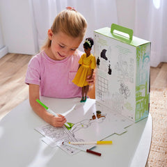Disney Store Tiana coloring book and plate set supporting creative activity.
