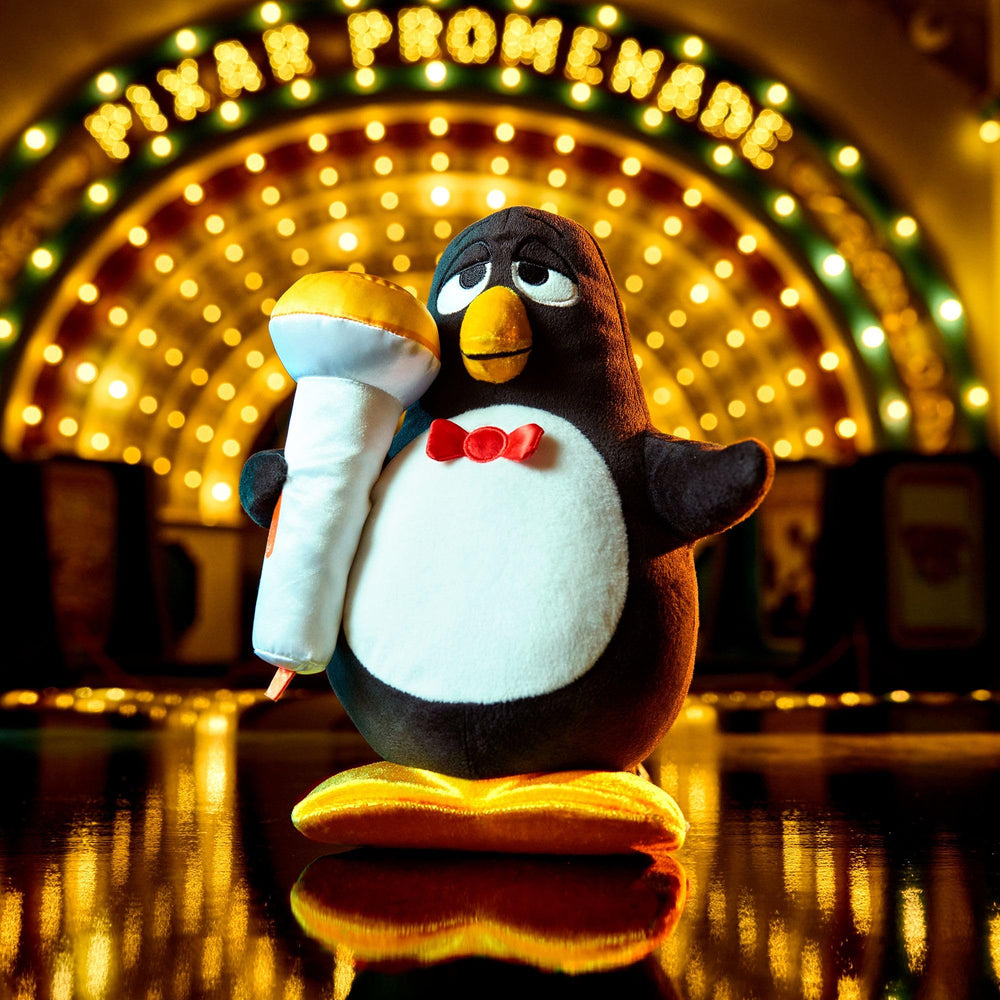 Wheezy plush tummy squeaker provides playful sound during hugs.