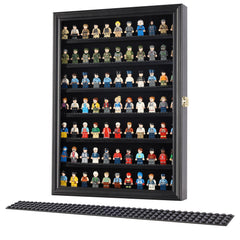 DisplayGifts Minifigure Display Case side view highlighting wall-mount option for space-saving needs.