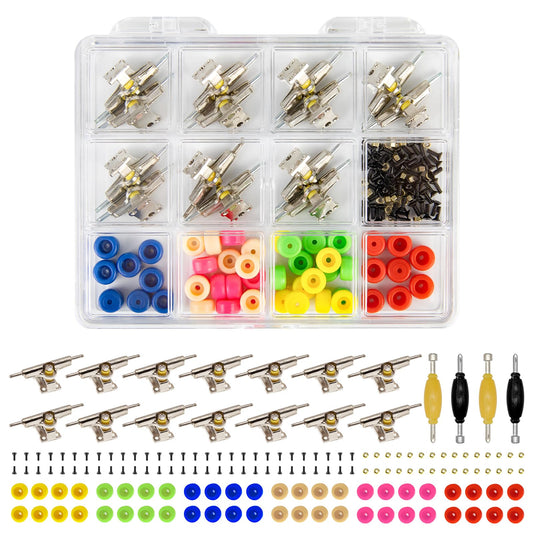 DisplayMore fingerboard repair kit box with parts for quick setup and customization.
