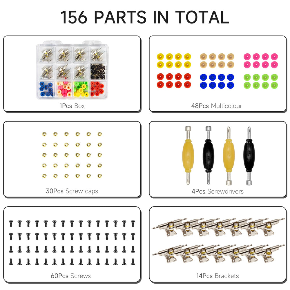 DisplayMore screws (60) provide secure assembly for durable fingerboards.