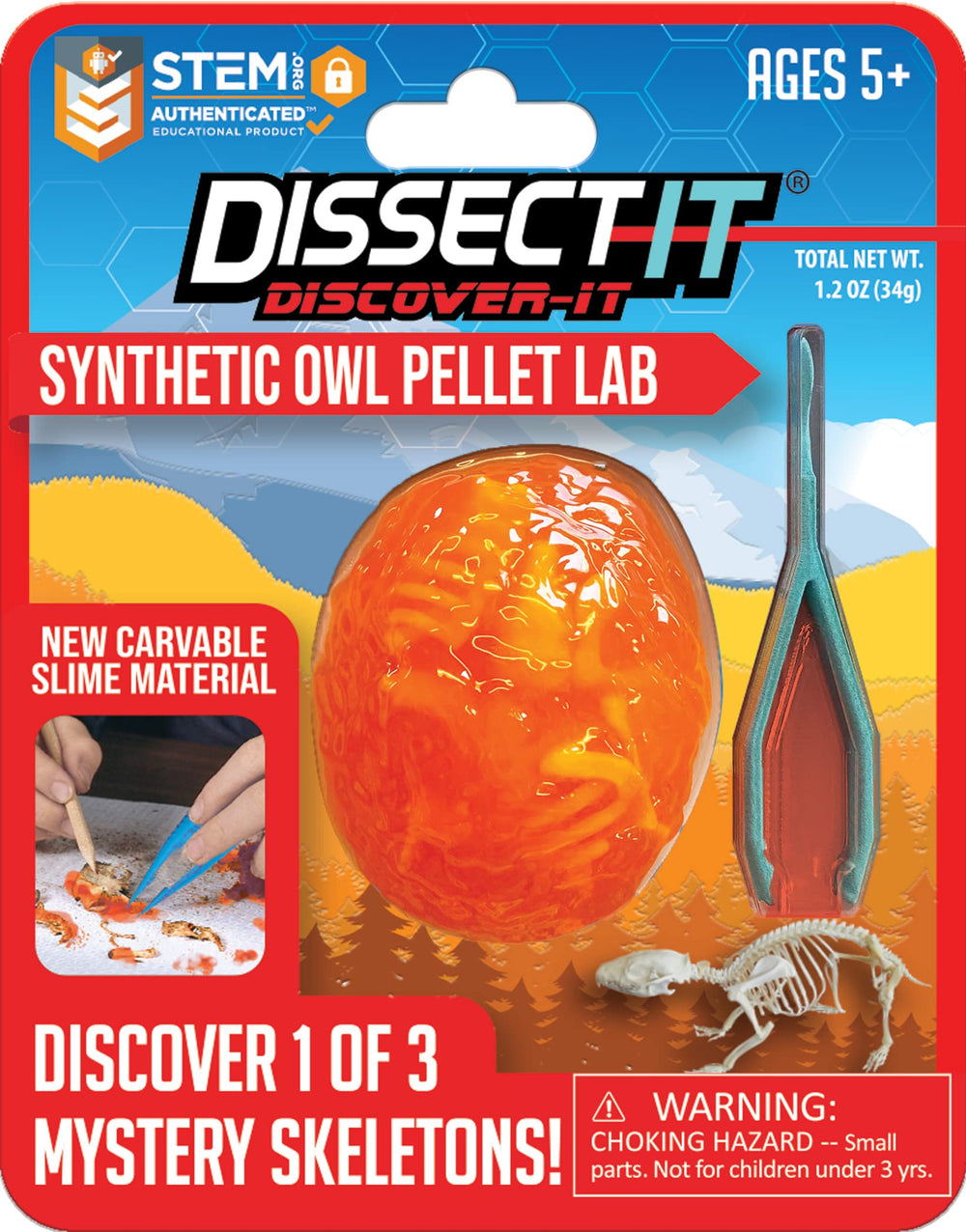 Dissect It owl pellet lab close-up reveals a tiny skeleton for curious kids