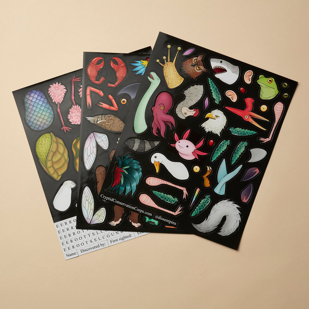 Magnetic parts pack from Dissent Pins ready for creative creature building.
