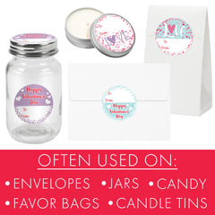 DISTINCTIVS Valentine stickers four designs pack adds variety to classroom exchanges