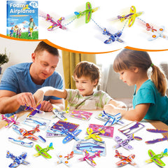 Diteryy orange foam airplane bright colors for lively parties.