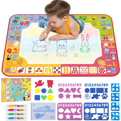 Diteryy Water Doodle Mat 32x24 inch surface offers ample space for kids to draw.