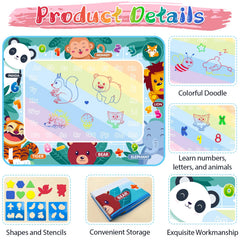 Diteryy Water Doodle Mat magic-draw erases with water after minutes