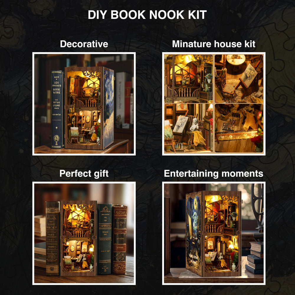Ditila Starry Night's golden tones and celestial blues evoke a nighttime skyline