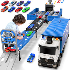 Diuerma carrier truck race track foldable 3-layer design enhances play space.