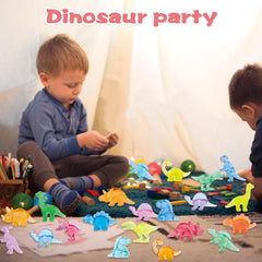 DIYDEC 120pcs mini dinosaurs support family crafting sessions.