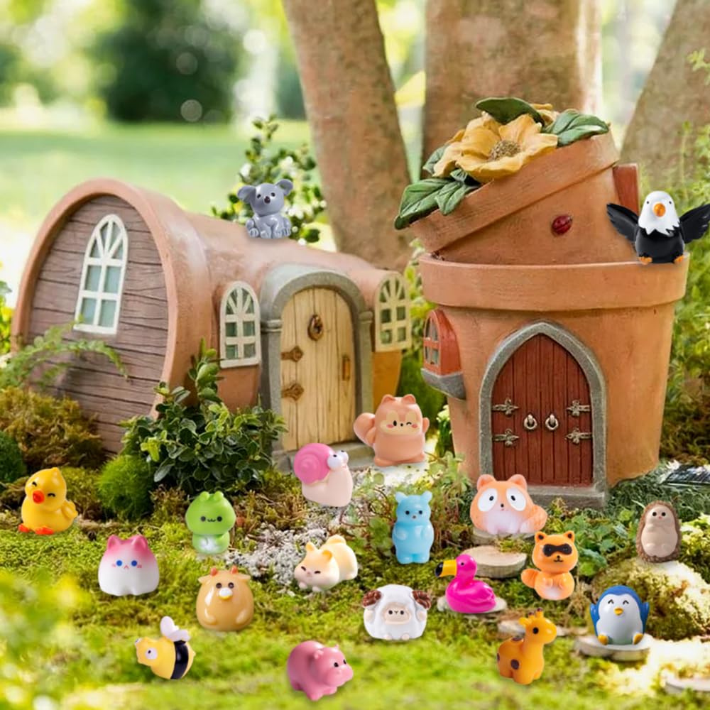 DIYDEC mini resin farm animals display for dollhouse scenes