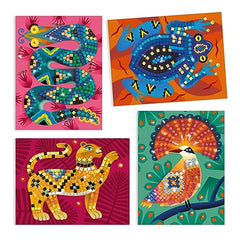 DJECO LGA Mosaics Deep in the Jungle parrot board sparks vibrant pattern making