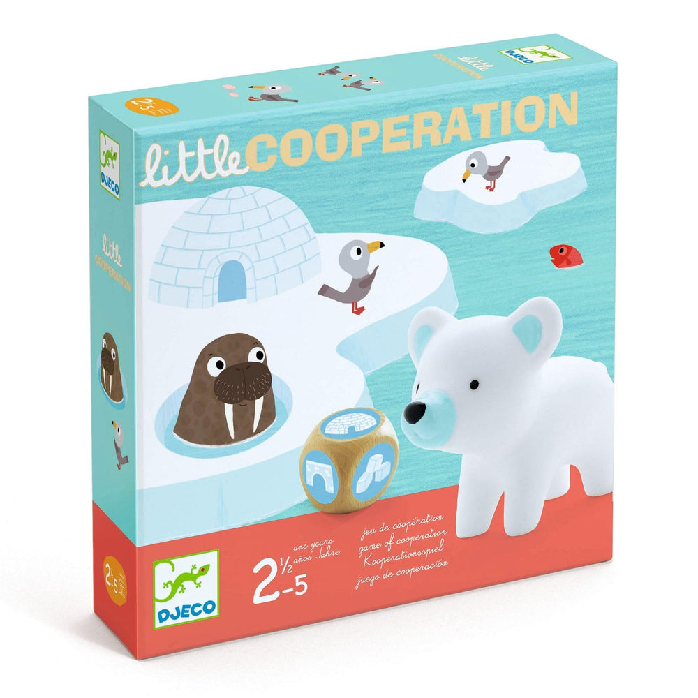 DJECO Little Cooperation igloos: cooperative goal encourages communication while reaching a shared ice-house.