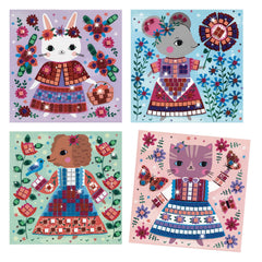 DJECO Lovely Pets glitter foam pieces pack for easy, mess-free crafting sessions