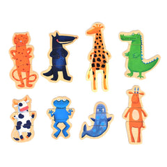 DJECO wooden animal heads magnets—easy grasp for little hands during play.