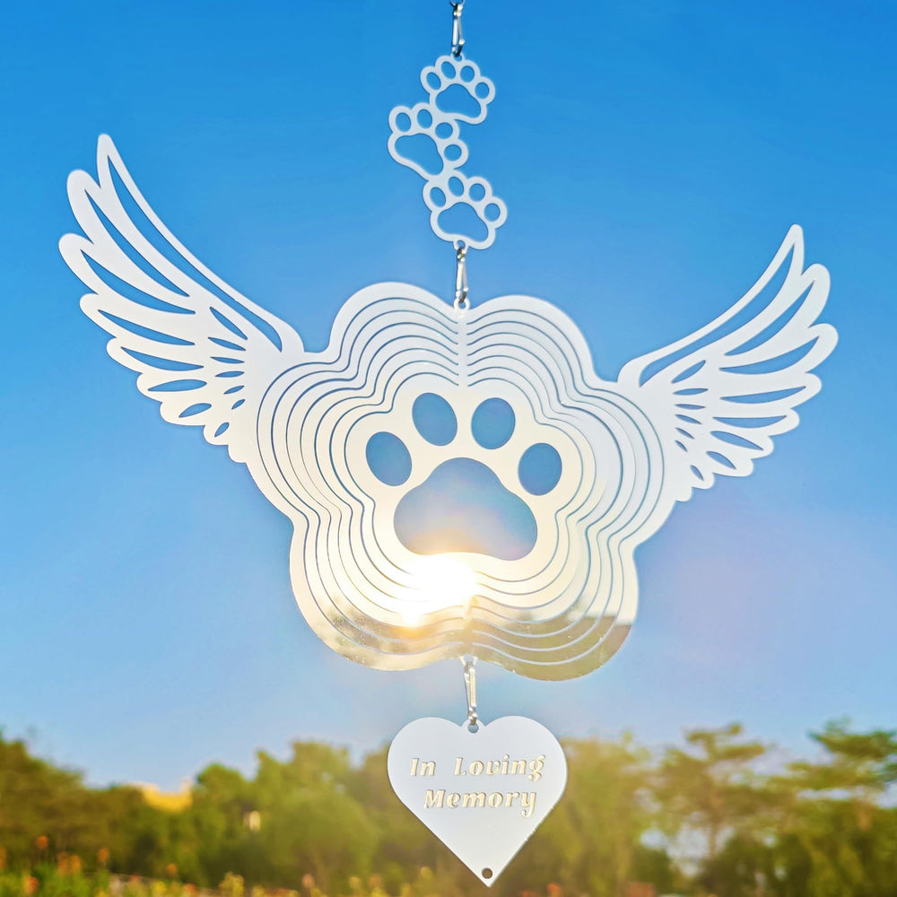 DJUAN pet memorial wind spinner garden décor adds color.