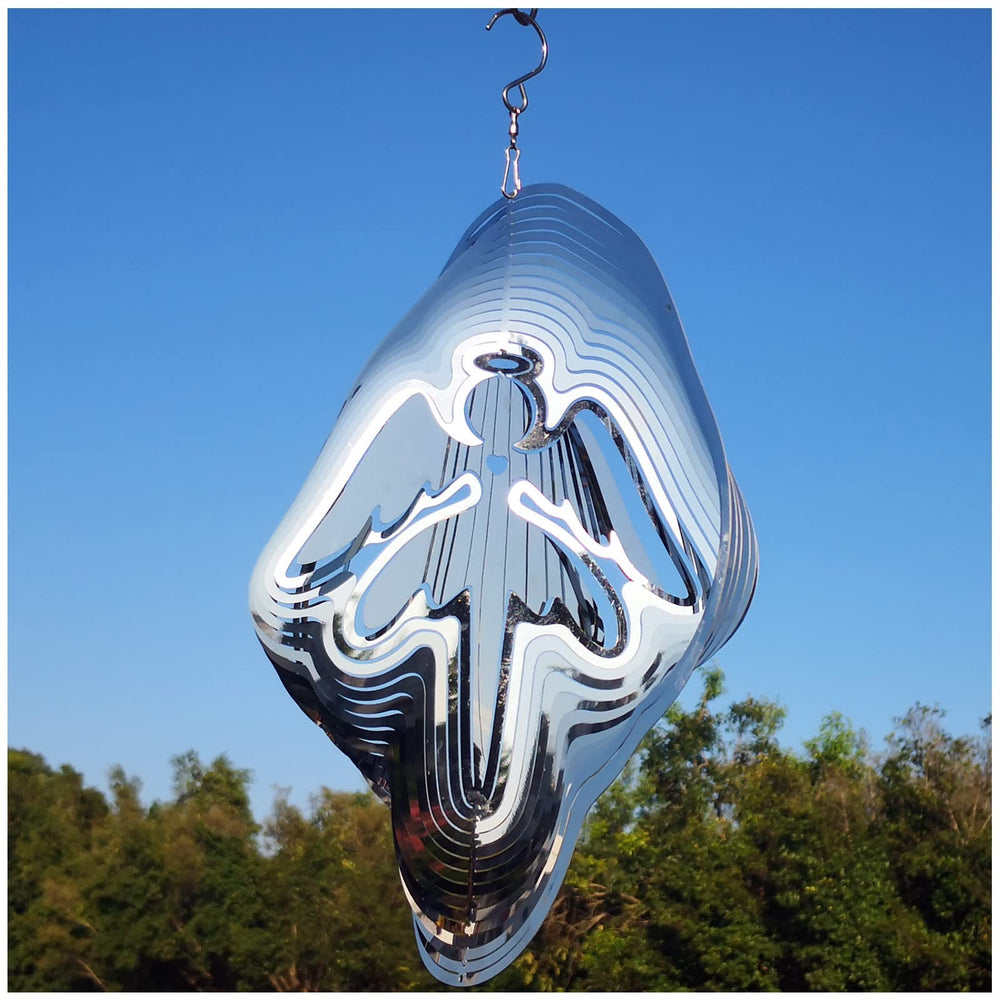 DJUAN Sparkly Angel Ornament deters birds with bright reflections outdoors.