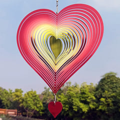 DJUAN stainless steel wind spinner gleams in sun, adds reflective art to yards and patios