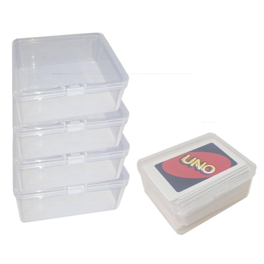 DKAOVH four-pack card storage box in transparent finish keeps cards neatly organized.