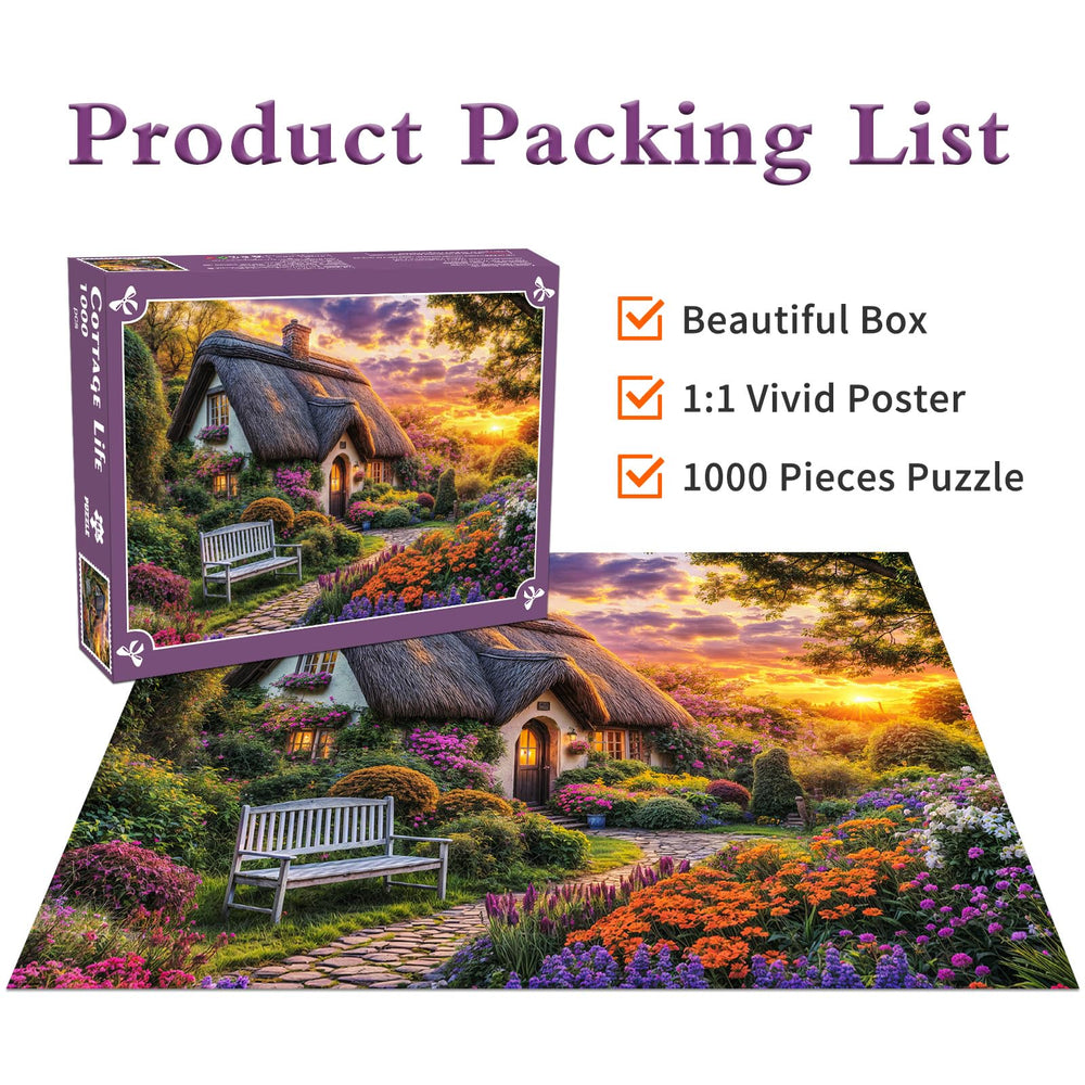 DKijoys Cottage Life Puzzle uses recycled material for durable, eco-friendly play.