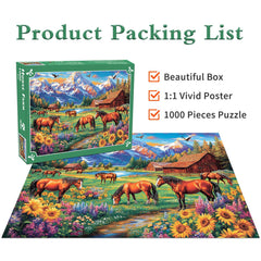 DKijoys Horse Ranch puzzle – recycled paper, durable finish for long-lasting puzzles.