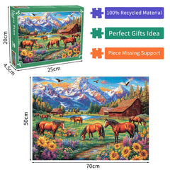DKijoys Horse Ranch puzzle – vibrant wildflowers meadow enhances scenery and mood.