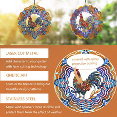 DKJOCKY rooster wind spinner easy hang and smooth rotation