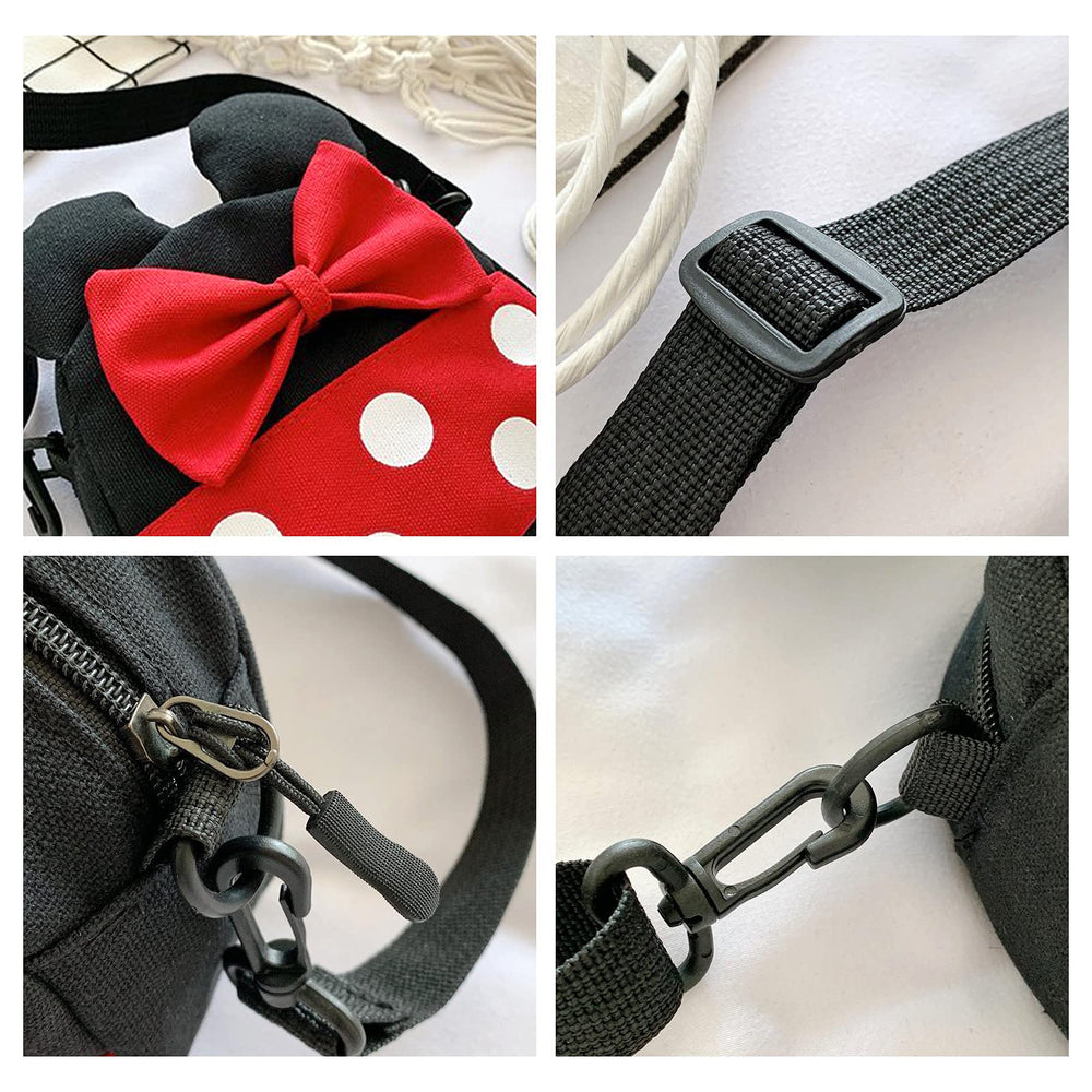 Dksyee black purse with red trim, versatile for casual to party looks