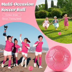 DLUGOPIS Sparkling Pink ball in hands showing compact size for early kicks