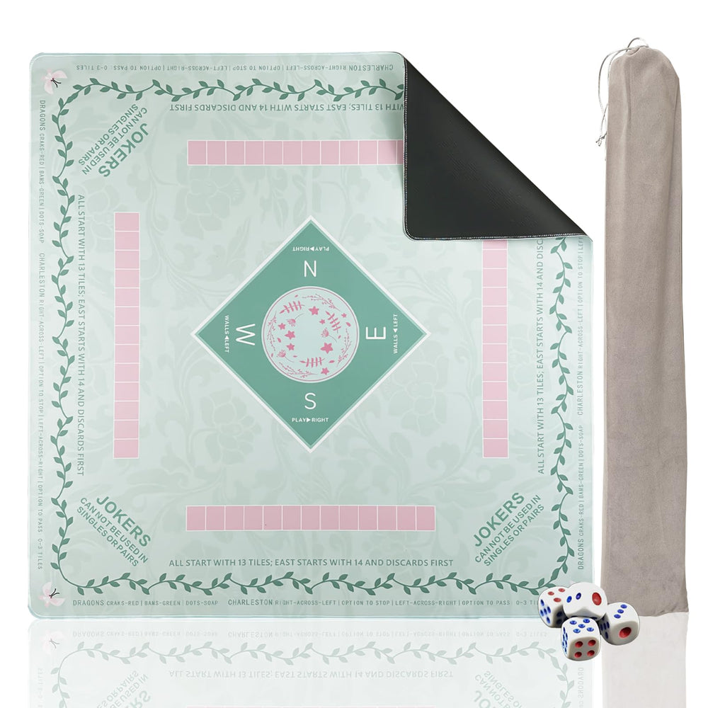 DMJHJY Mahjong Mat 31x31 on table provides stable, ample play surface.