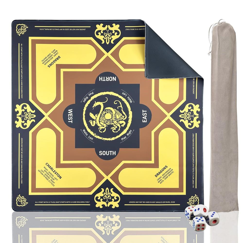 DMJHJY Mahjong mat with four guardian beasts design for elegant gameplay