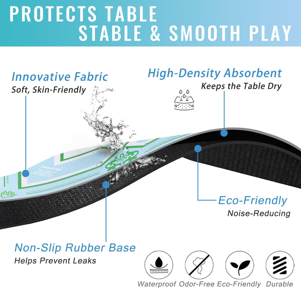 DMJHJY Mahjong Mat provides quiet, non-slip surface to reduce tile noise during play.