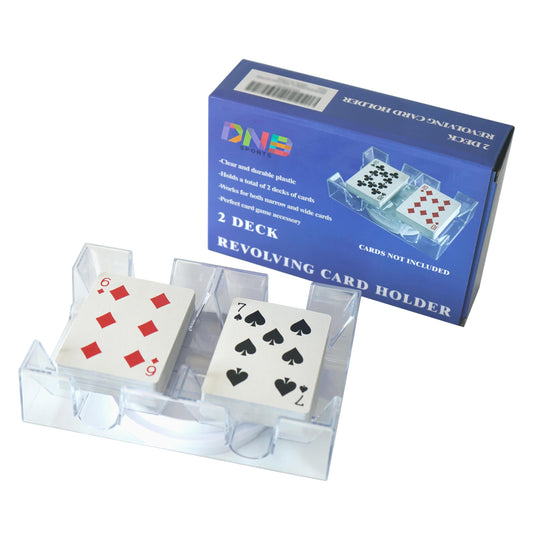 DNB Sports Revolving card tray side view with two-deck capacity for Canasta.