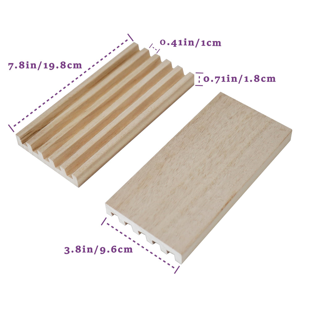 Close-up of DNB Sports solid wood domino holders, highlighting natural grain