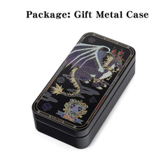 DNDND Ancient Design brass D6 dice close-up, durable zinc alloy craftsmanship