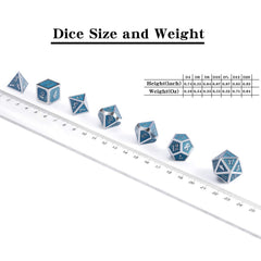 DNDND blue glow D12 die stands out on dark maps.