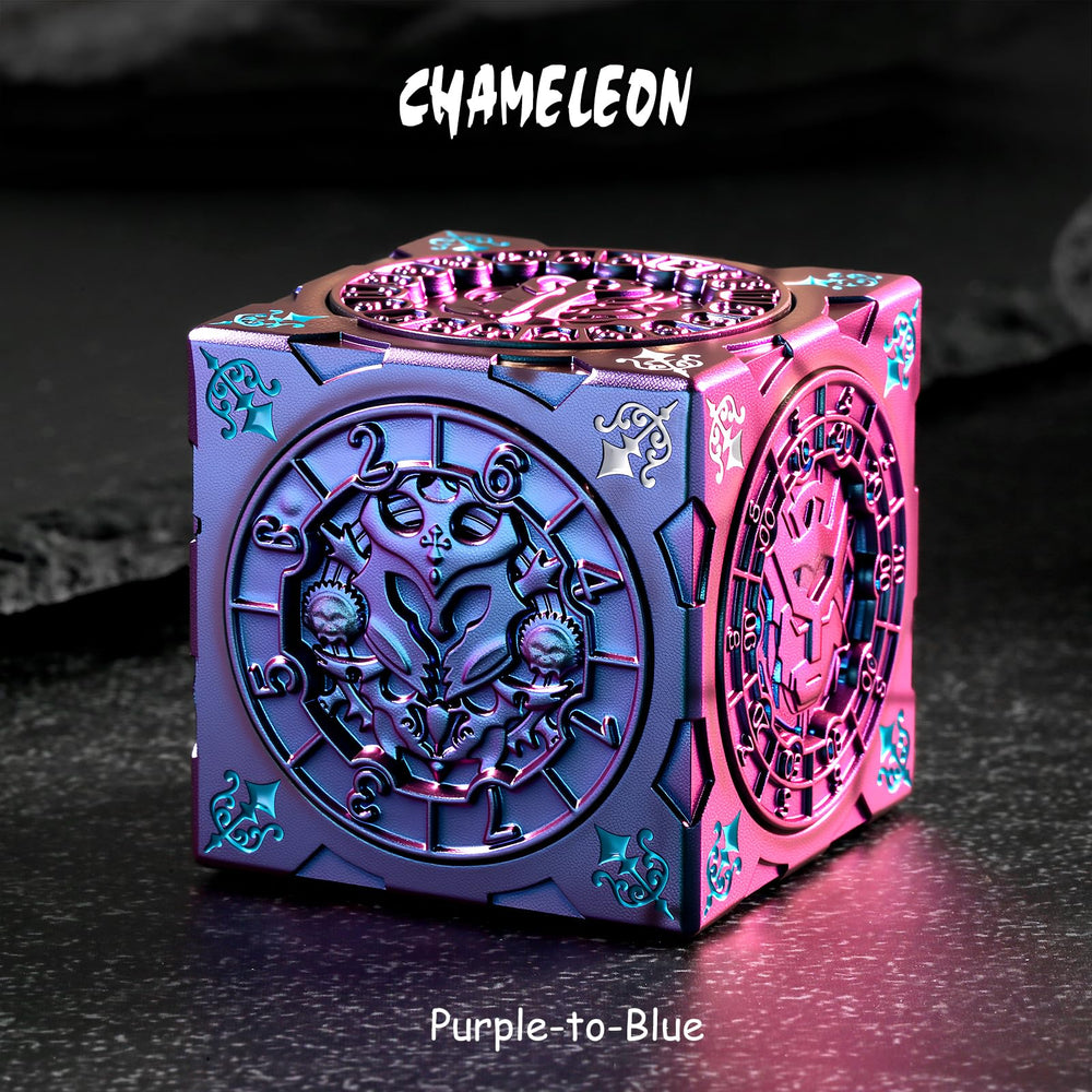 DNDND Chimera face detail on the spinner cube for immersive gameplay
