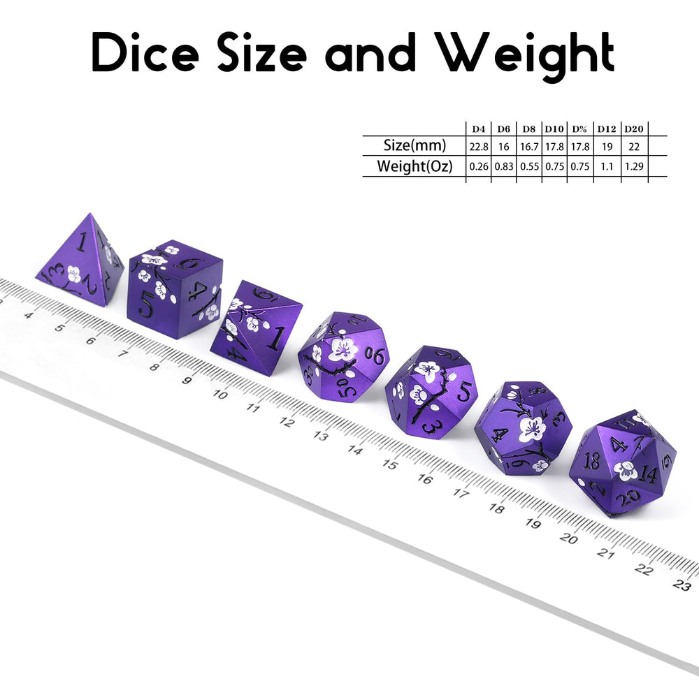 DNDND D20 die completes the set with matching floral accents.