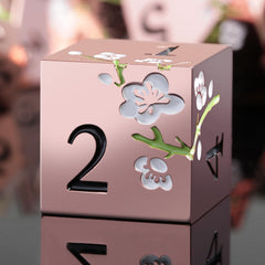 DNDND flower gold dice set enhances RPG table presence with elegant metallic shine.