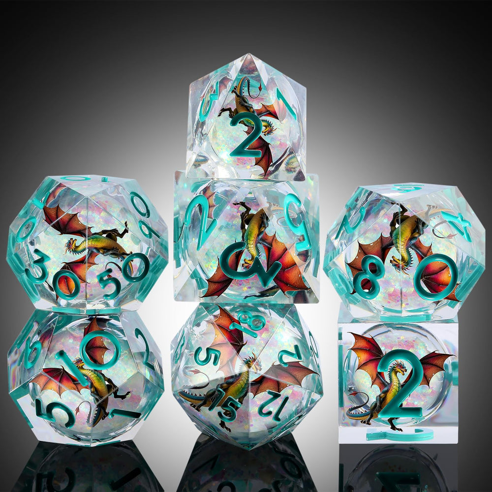 DNDND Shinny Liquid Core D10 dice offer bold color and immersive rolling moments.