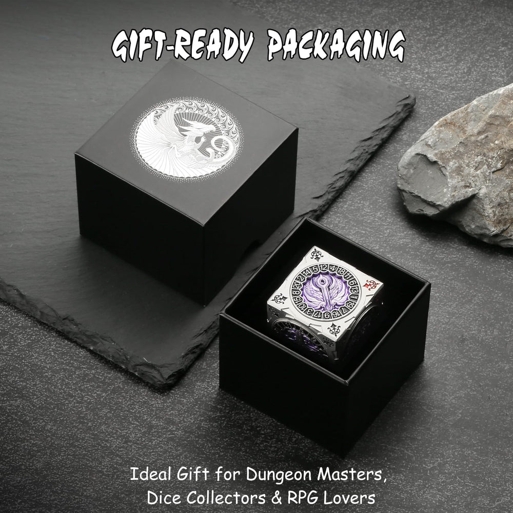 DNDND spinner dice cube Mind Flayer engraving invites lore-driven campaigns.
