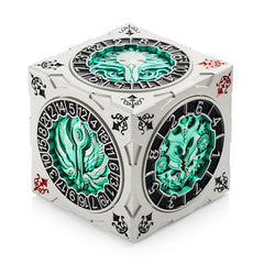 DNDND spinner dice cube in silver-green finish ideal for striking tabletop play