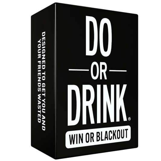 Do or Drink bottle and cards on table for social drinking games