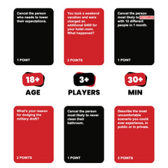 Do or Drink Cancelled judge card visible for dramatic responses