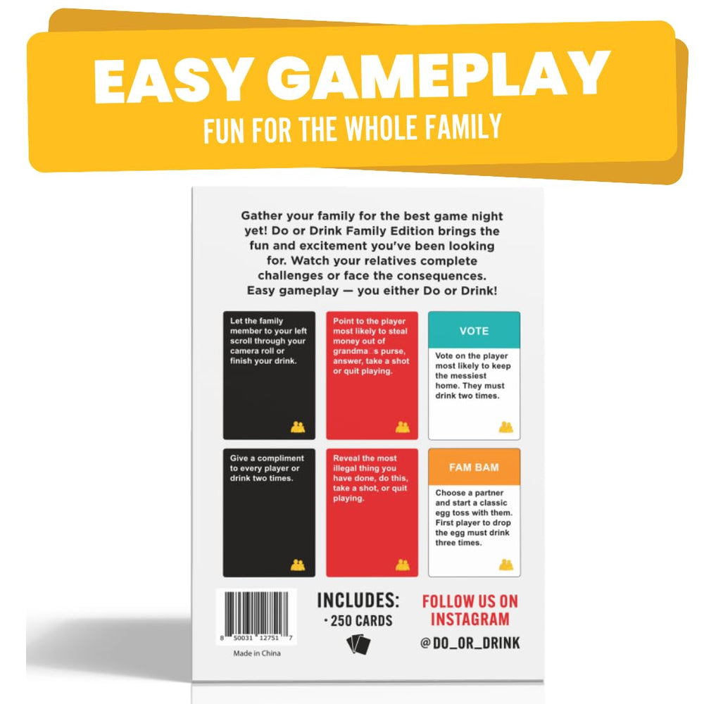 Do or Drink Family Edition game night setup fosters bonding for big groups