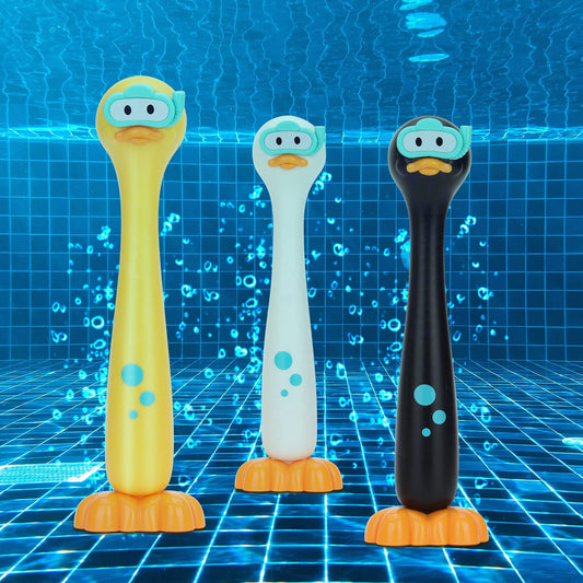 DOADW diving ducks 3-pack in black, white, and yellow for fun pool play.