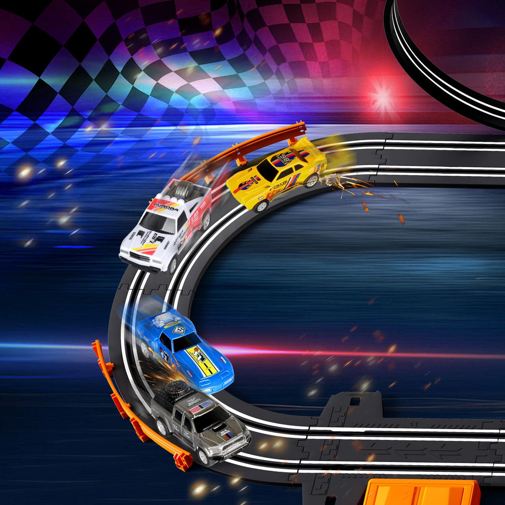 Dobindrich slot car track 28ft length for extended racing sessions