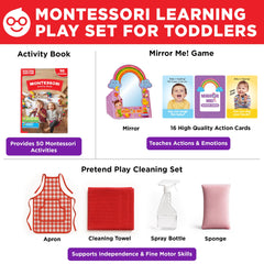 Doctor Jupiter Cleaning Set helps toddlers practice practical life skills in play.