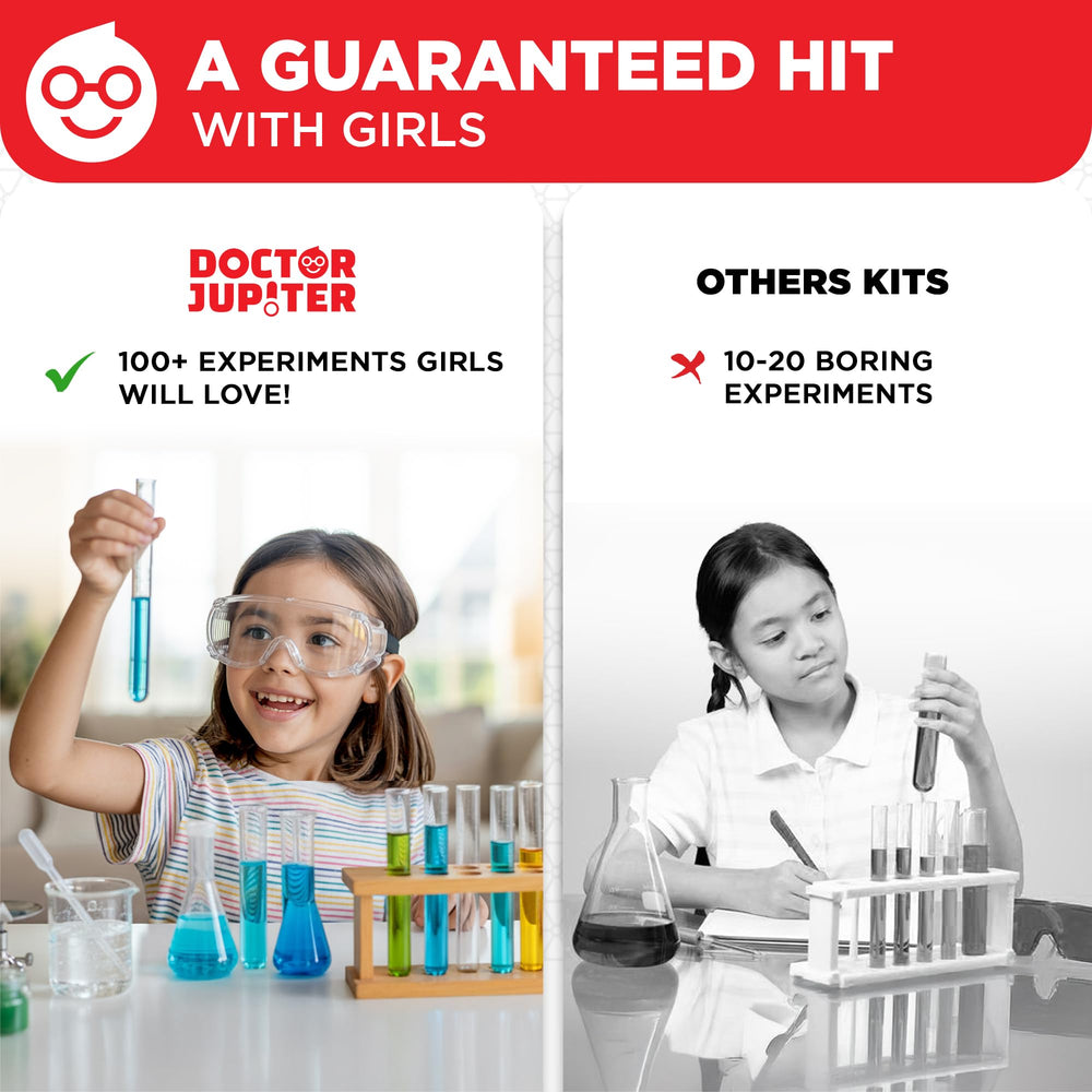 Doctor Jupiter First Amazing Science Kit 100+ experiments spark curiosity across science topics.